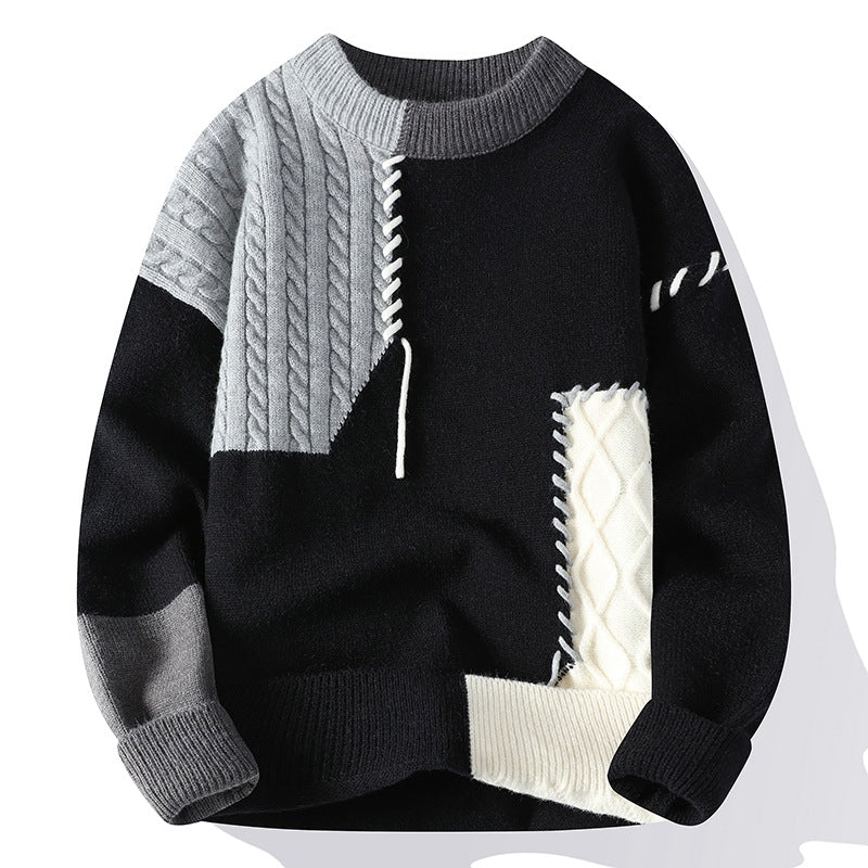 Unisex nan strukturierter Oversize-Strickpullover mit Zopfmuster und dekorativer Steppnaht Echo Archiv