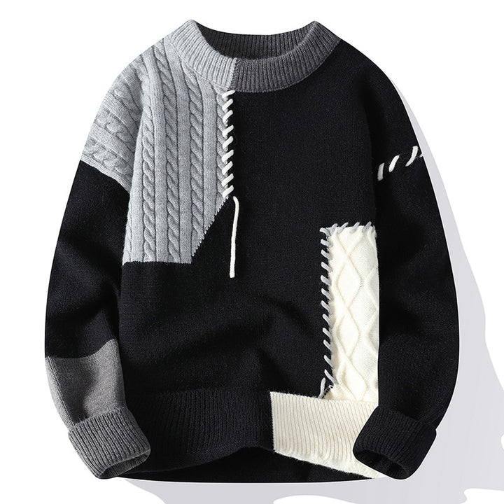 Unisex nan strukturierter Oversize-Strickpullover mit Zopfmuster und dekorativer Steppnaht Echo Archiv