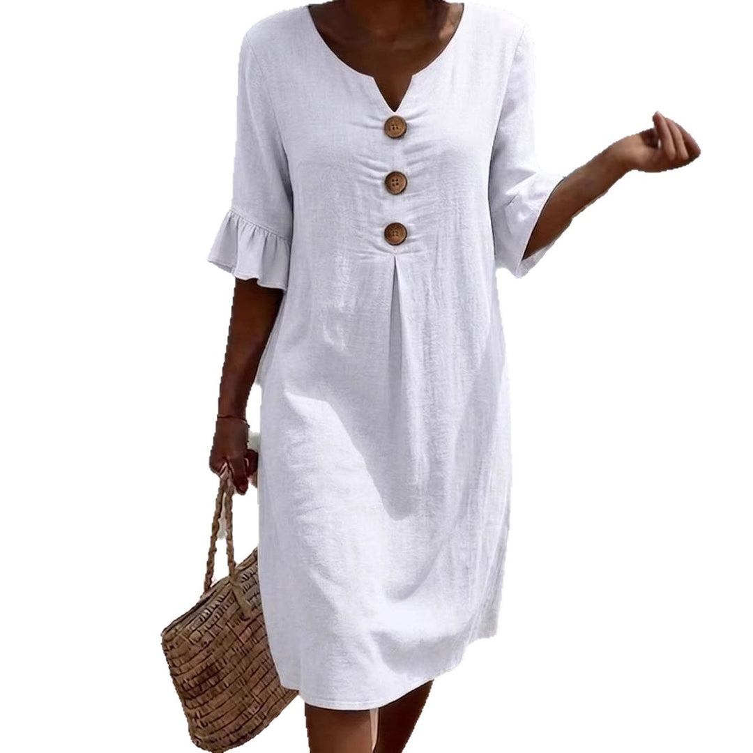 Damen Leichtes Sommerkleid mit Knopfdetails Echo Archiv