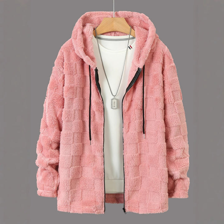 Herren Kuschelige Fleecejacke mit Kapuze und Taschen Echoarchiv