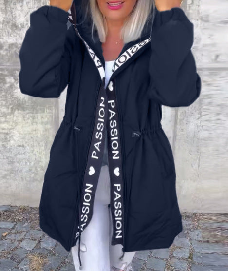 Damen nan Kapuzenparka mit Tunnelzugtaillierung und Logoband-Reißverschluss Echo Archiv