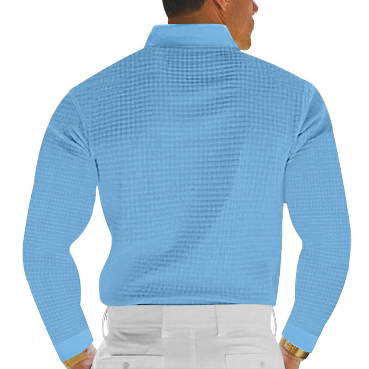 Herren Polohemd mit gestreifter Textur Echoarchiv