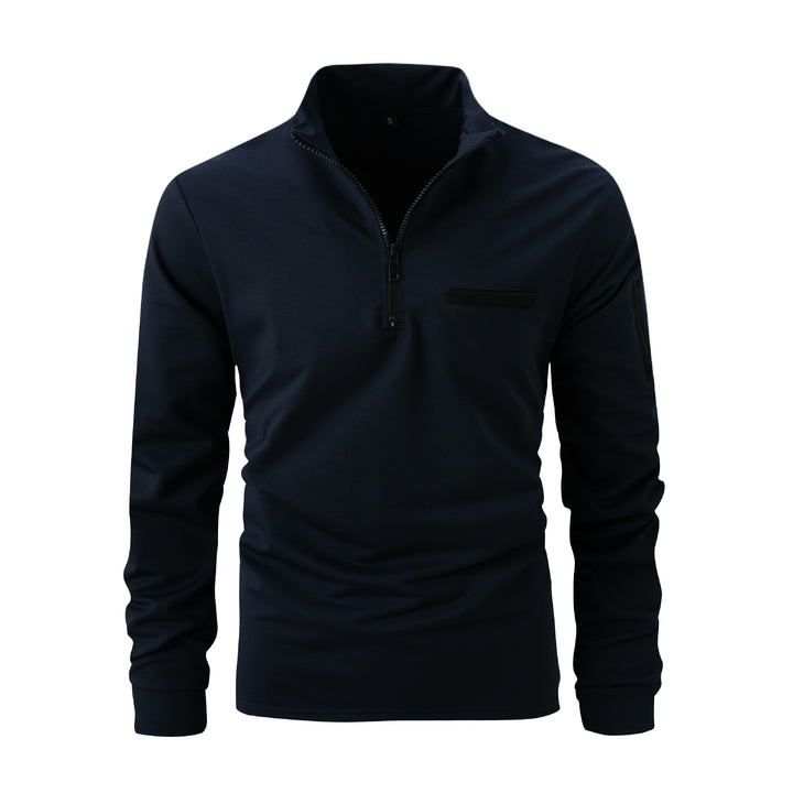 Herren Sweatshirt mit modernem Stehkragen und praktischen Reißverschlusstaschen Echoarchiv