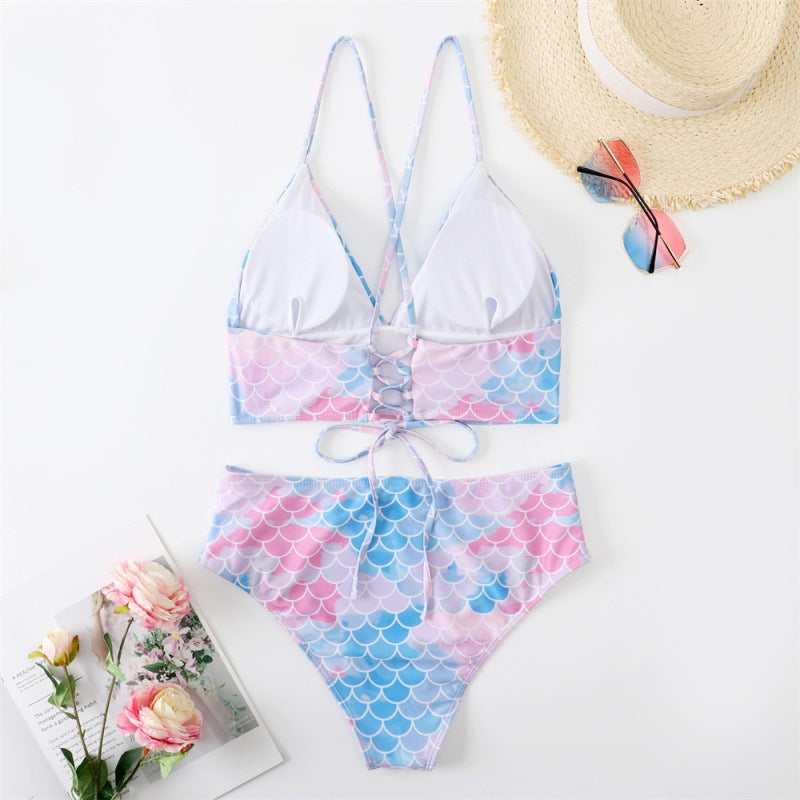 Damen Bikini-Set mit verstellbaren Trägern und modischem Schuppendesign Echo Archiv