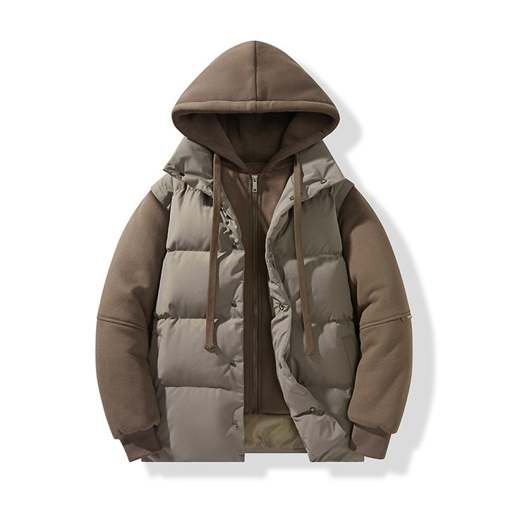 Herren Hybrid-Steppjacke mit integrierter Kapuzen-Fleeceinnenschicht Echo Archiv