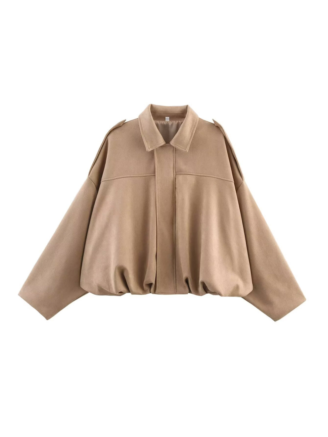 Damen nan weite Kurzjacke mit Ballonbund, verdecktem Verschluss und Schulterklappen Echo Archiv