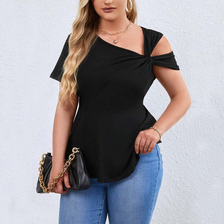 Damen Oberteil mit asymmetrischem Cut-Out und raffiniertem Wickeldesign Echo Archiv
