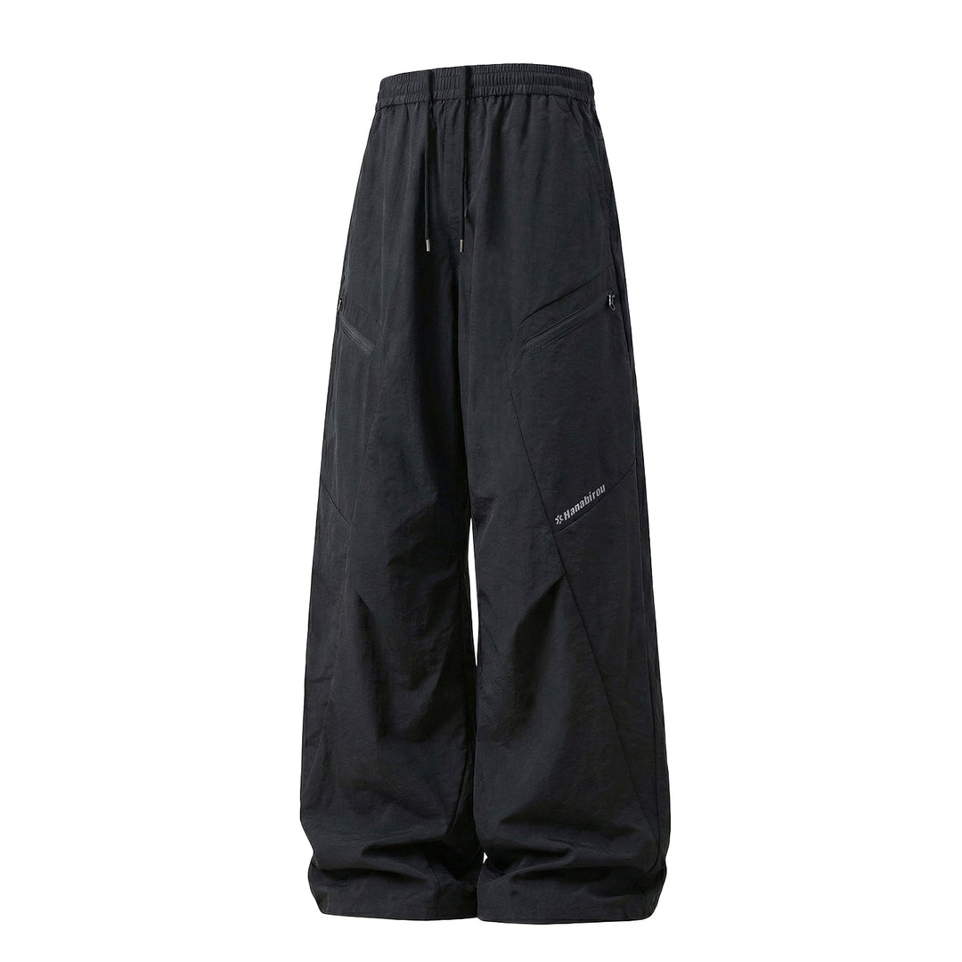 Unisex Ballonförmige Utility-Hose mit elastischem Bund und Diagonalreißverschlusstaschen Echo Archiv