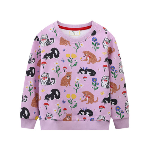 Mädchen Sweatshirt mit buntem Tier- und Blumenmuster Echo Archiv