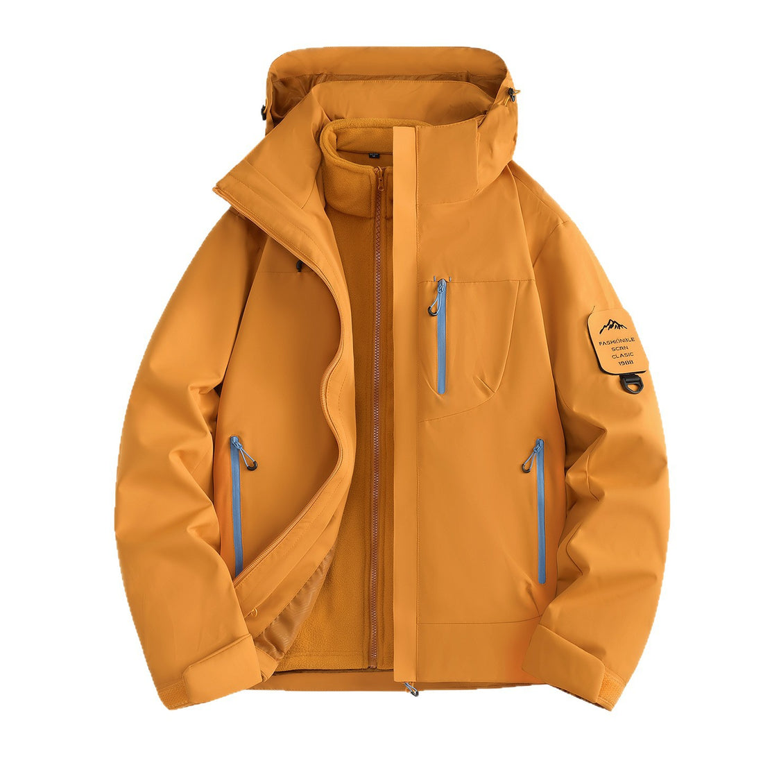 Damen zweilagige Softshell-Parka mit herausnehmbarem Fleecefutter und wasserdichten Reißverschlüssen Echoarchiv