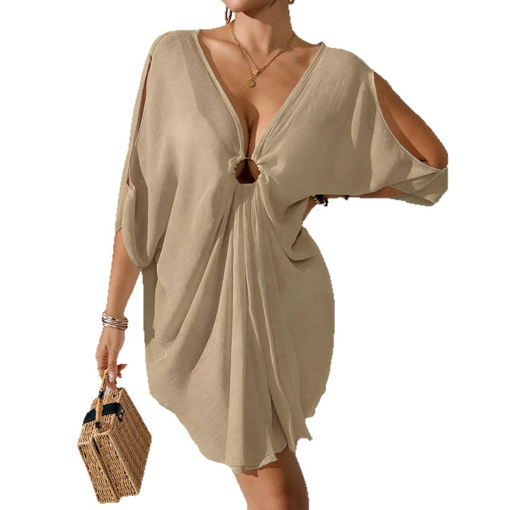 Damen Strandkleid mit tiefem V-Ausschnitt und lockerem Schnitt Echo Archiv