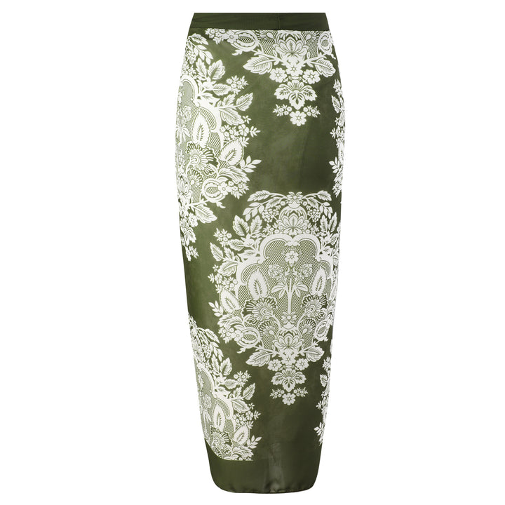 Damen Badeanzug mit modischem Wickelrock und floralem Design Echo Archiv