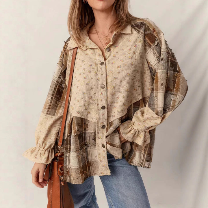 Damen Lässige und elegante Puffärmel Bluse Echo Archiv