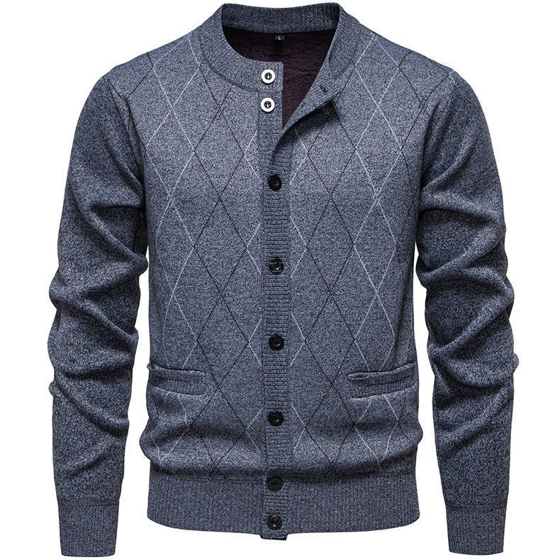 Herren stylische Strickjacke mit diamantförmigem Muster Echoarchiv