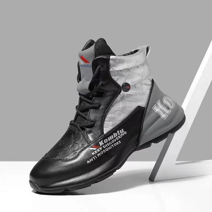 Herren High-Top Performance Sneaker aus atmungsaktivem Kunstleder mit stoßdämpfender Laufsohle – Tavélo