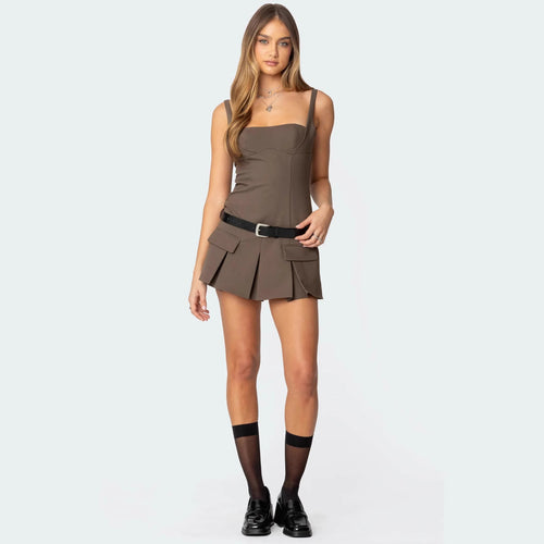 Damen Sportliches Overallkleid mit tiefem Ausschnitt und praktischen Taschen Echo Archiv