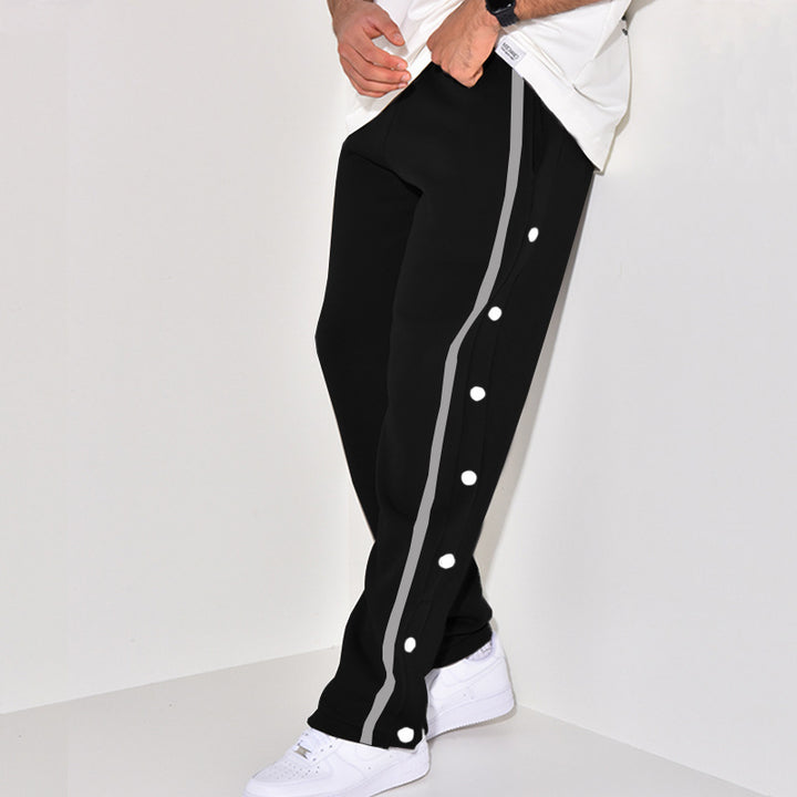 Herren Sportliche Stoffhose mit seitlichem Knopfverschluss Echoarchiv