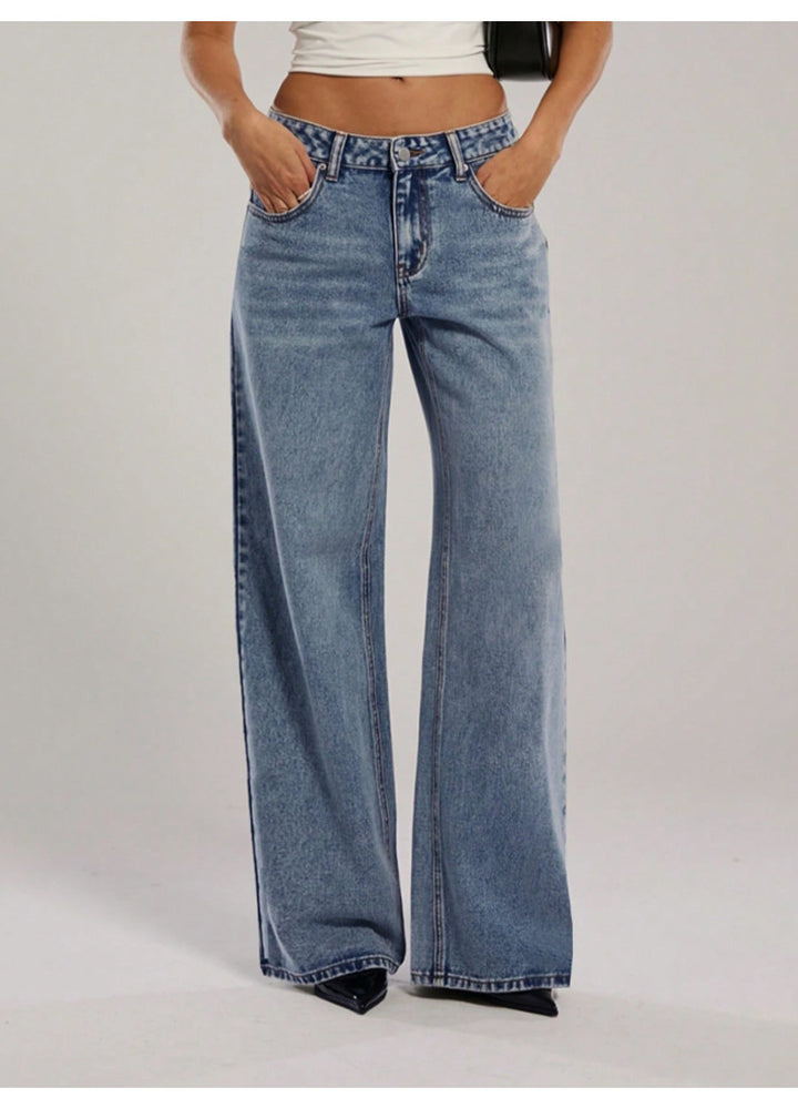 Damen Hochtaillierte Denimhose mit extraweiter Beinform und cleaner Vintage‑Waschung Echo Archiv