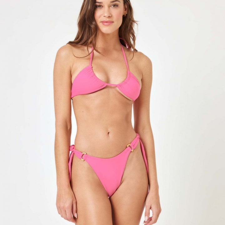 Damen Triangel-Bikini mit verstellbaren Schleifen und hohem Beinausschnitt Echo Archiv