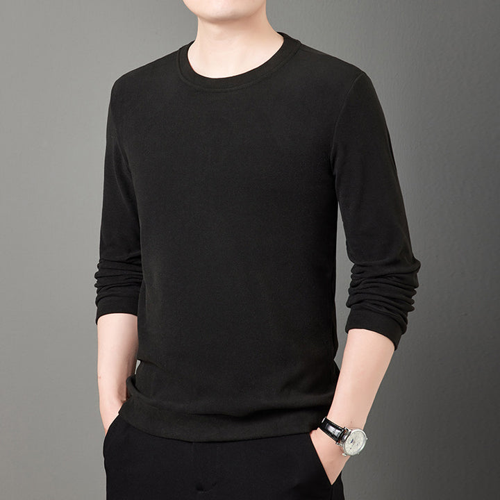Herren Feiner Rundhals-Pullover aus leichtem Stretch-Strick mit schmaler Silhouette Echo Archiv