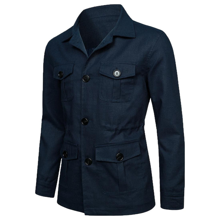 Herren nan Utility-Jacke aus Leinen mit vier aufgesetzten Taschen und taillierter Silhouette Echo Archiv