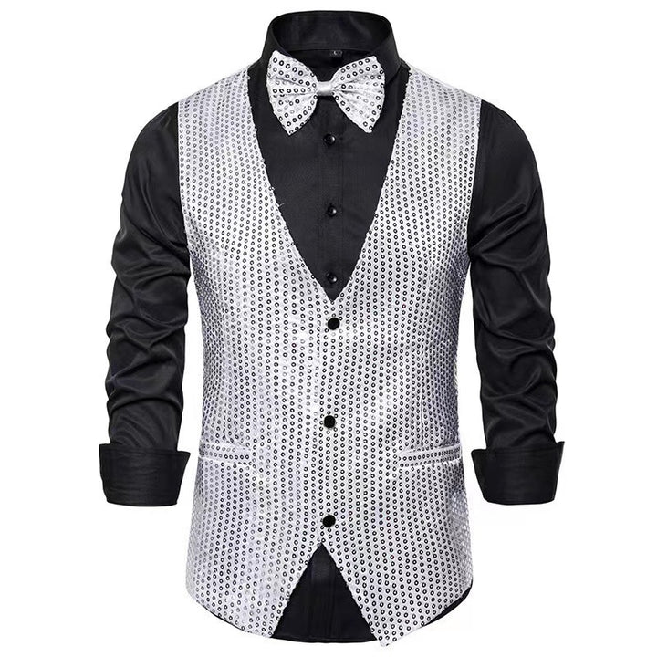 Herren eleganter Anzug mit glitzernden Pailletten und idealem Slim-Fit Echoarchiv