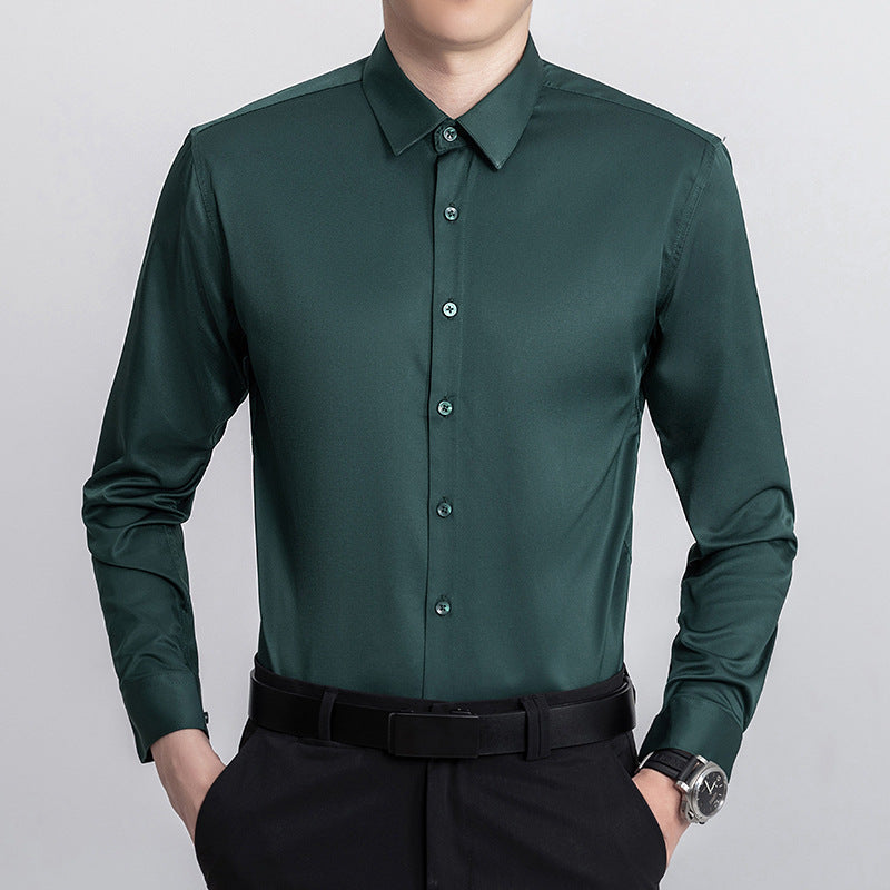 Herren Elegantes Hemd mit glänzenden Stoff und modernem Schnitt Echoarchiv