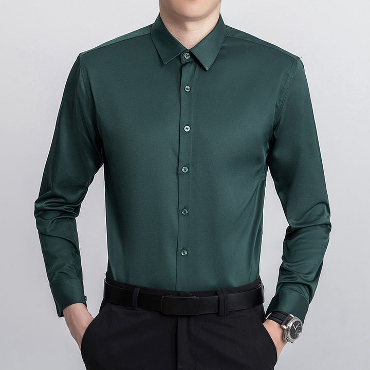 Herren Elegantes Hemd mit glänzenden Stoff und modernem Schnitt Echoarchiv