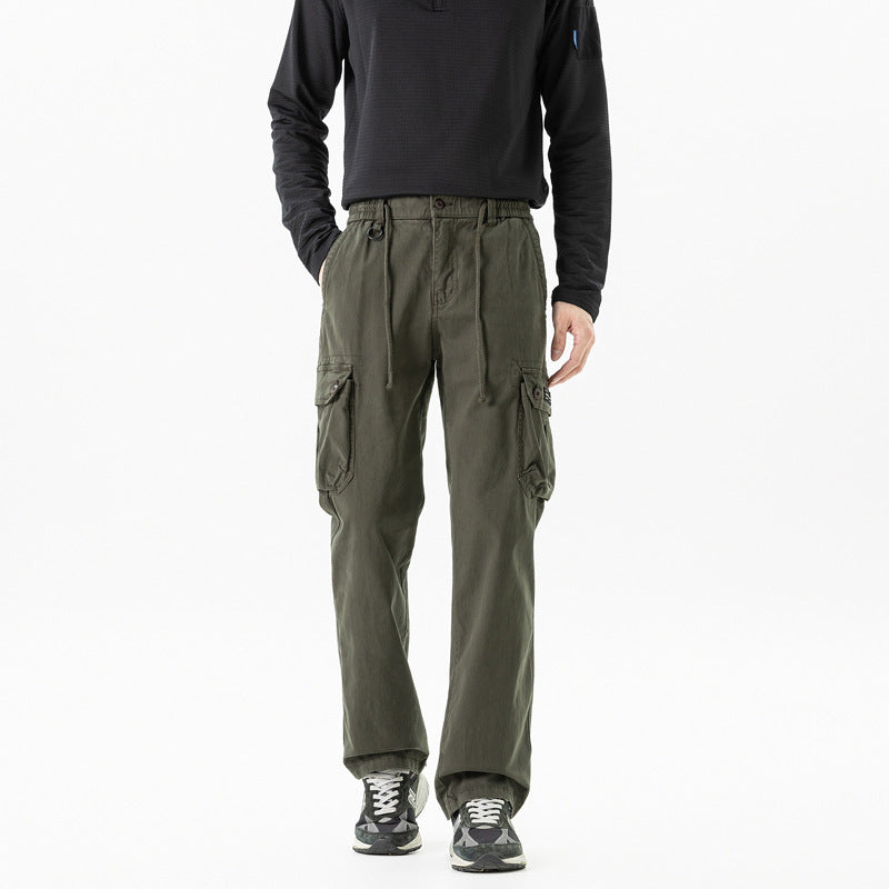 Herren Relaxed-Fit Canvas-Cargohose mit Tunnelzug, Multifach‑Taschen und Utility‑D-Ring Echo Archiv