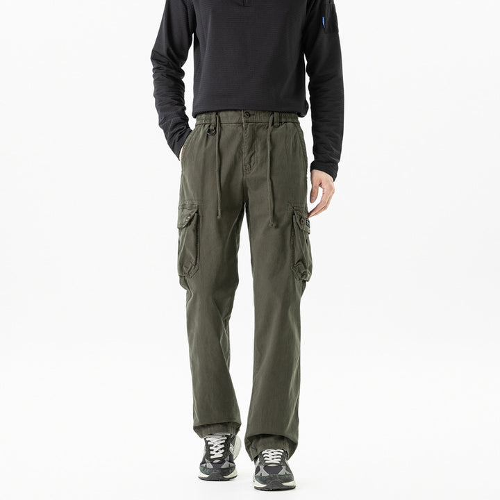 Herren Relaxed-Fit Canvas-Cargohose mit Tunnelzug, Multifach‑Taschen und Utility‑D-Ring Echo Archiv