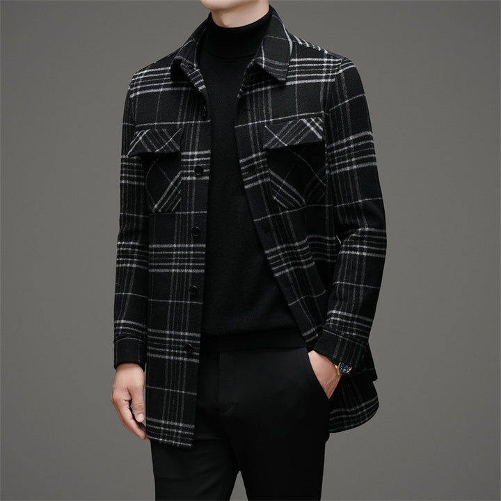 Herren gesteppte Flanelljacke mit Karomuster und praktischen Taschen Echoarchiv