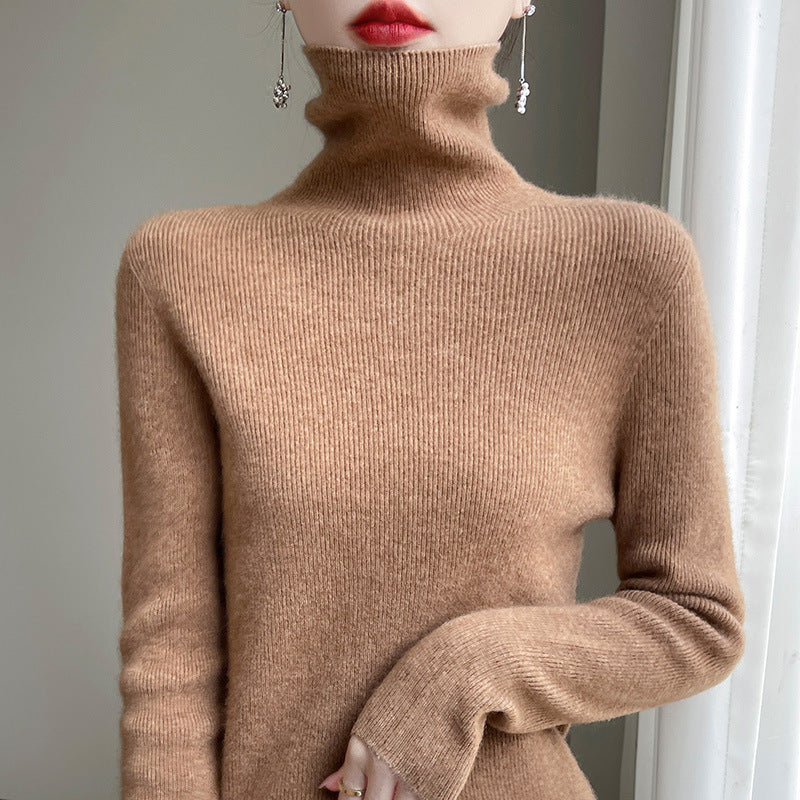 Damen Schmal geschnittener Feinstrick-Rollkragenpullover mit extrafeinem Flauschfinish Echoarchiv