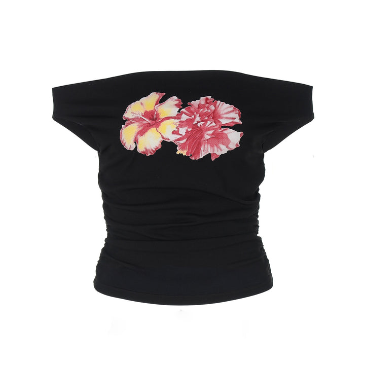 Damen Off-Shoulder Top mit floralen Applikationen Echo Archiv