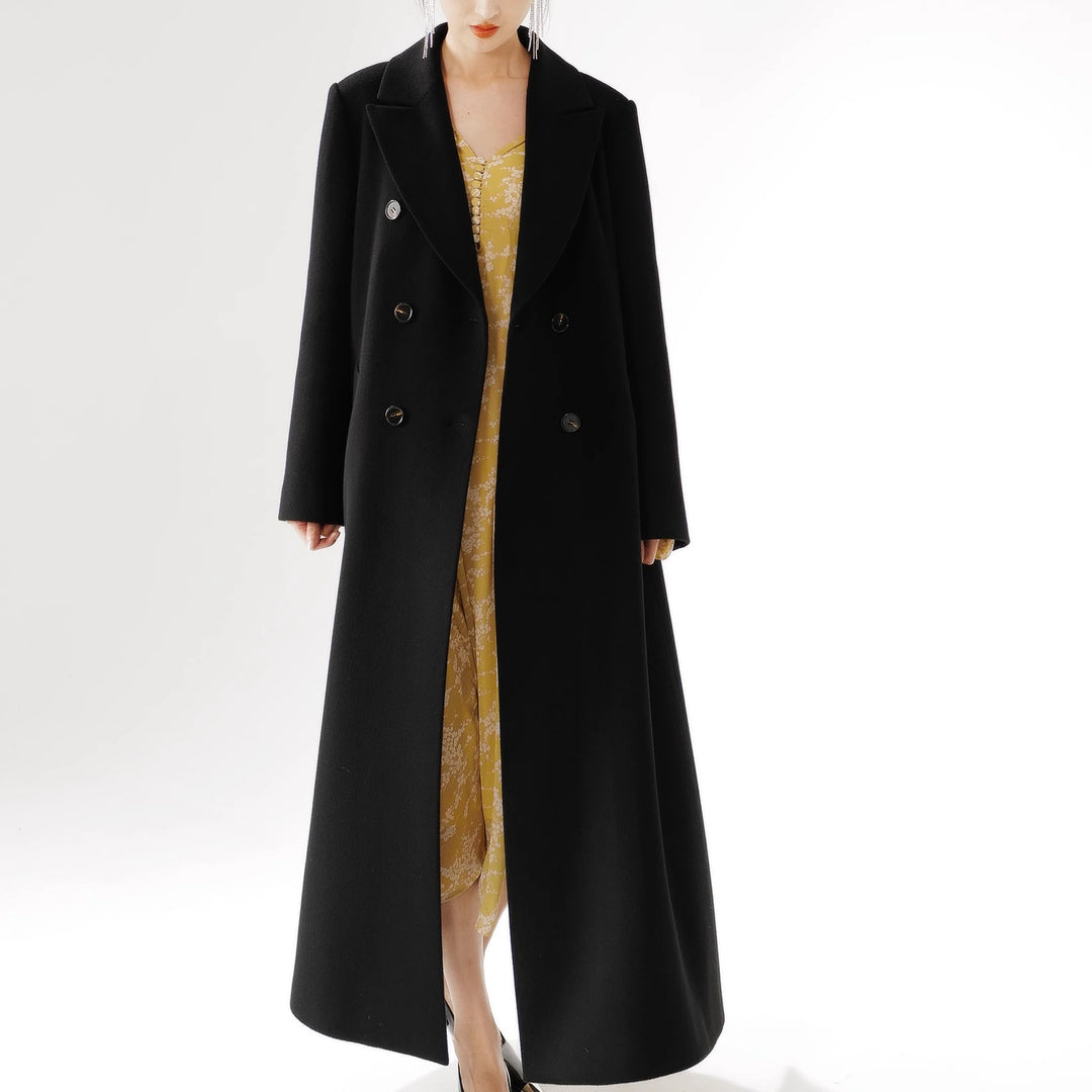Damen Eleganter Doppeltbreasted Mantel Echoarchiv