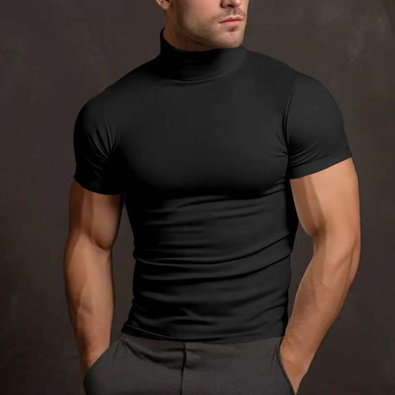 Herren Kurzarmpullover mit Stehkragen Echoarchiv
