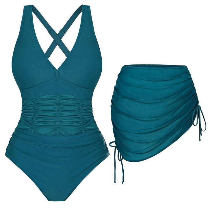 Damen Einteiliges Badeoutfit mit modischer Raffung Echo Archiv
