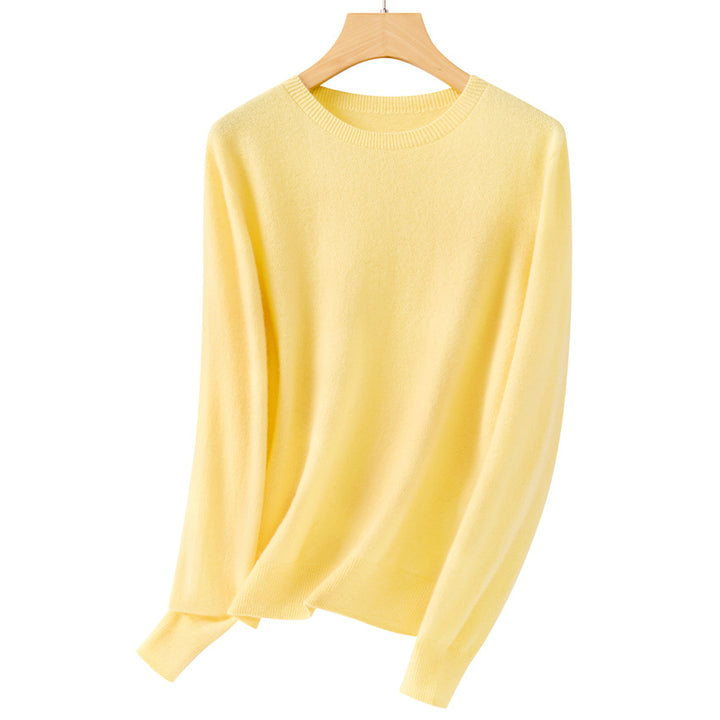 Damen Feiner Rundhals-Feinstrickpullover mit leichter Oversize-Passform Echoarchiv