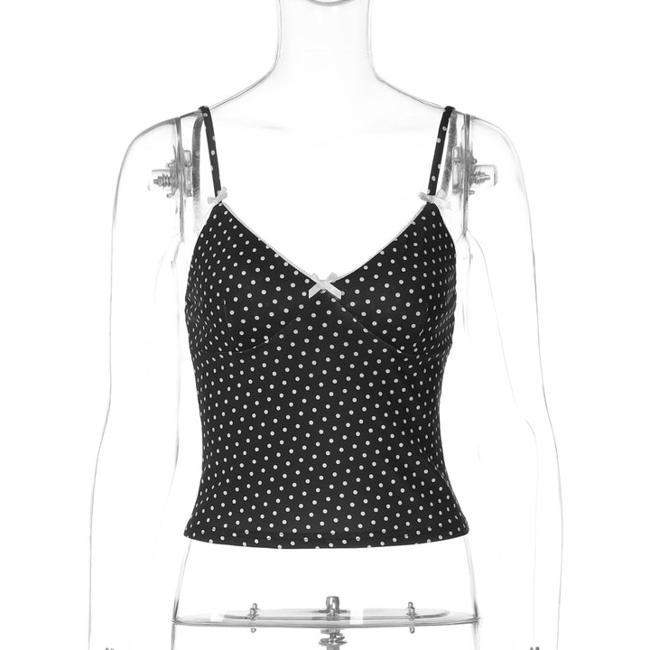 Damen Trägertop mit verspieltem Punktedesign und zarten Schleifen Echo Archiv