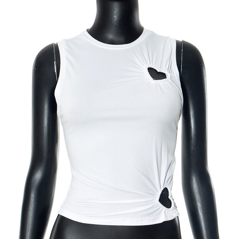 Damen modisches Trägershirt mit herzförmigem Cut-out und figurformendem Schnitt Echo Archiv