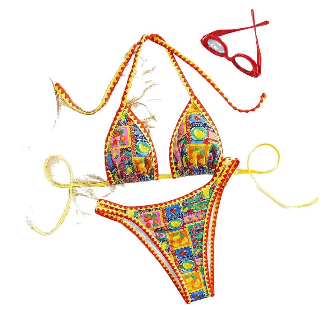 Damen Triangel-Bikini mit buntem Mustermix Echo Archiv