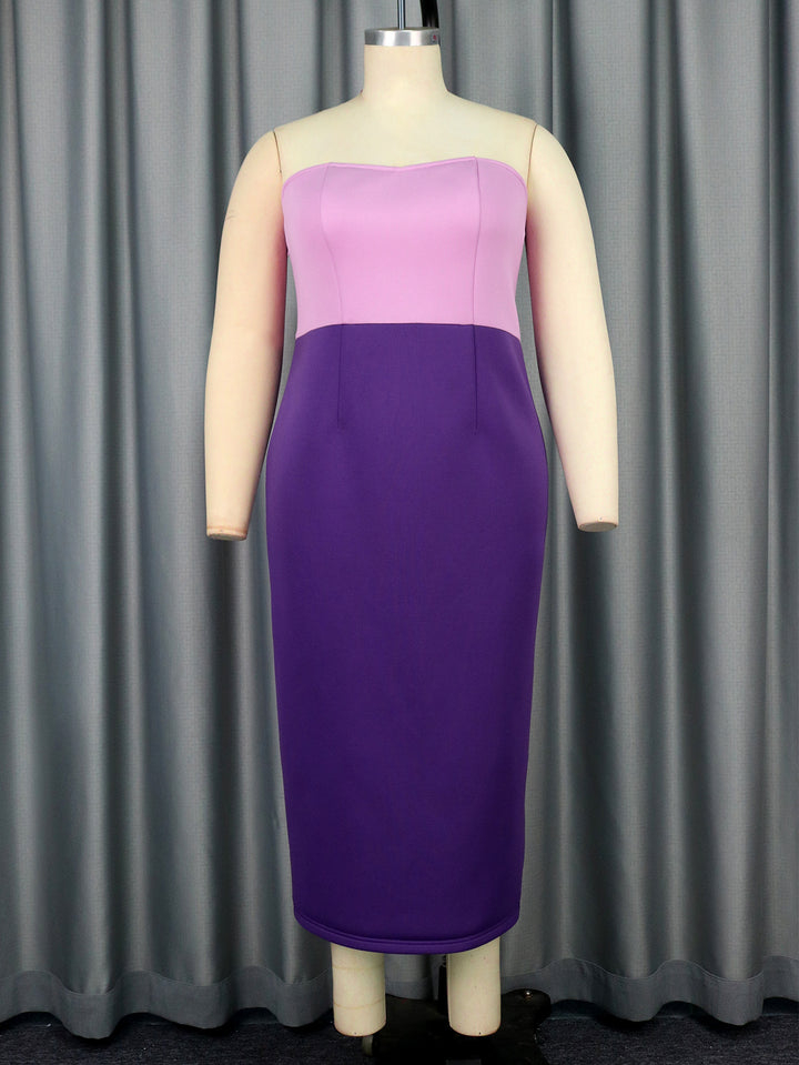 Damen figurbetontes Cocktailkleid mit schulterfreiem Design und Farbverlauf Echo Archiv