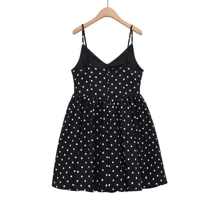 Damen Sommerliches Spaghettiträgerkleid mit verspieltem Punkte-Design und fließendem Schnitt Echo Archiv