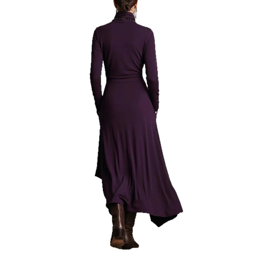 Damen Elegantes Maxikleid mit drapiertem Oberteil und asymmetrischem Schnitt Echo Archiv