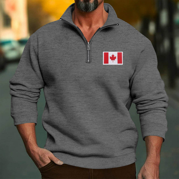 Herren Fleece-Pullover mit hoch schließendem Kragen und Reißverschluss Echoarchiv