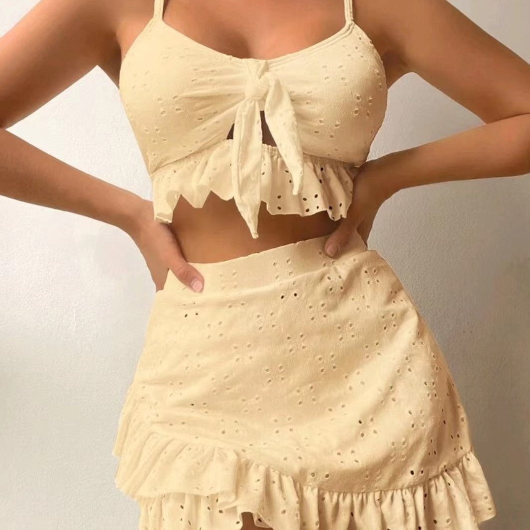 Damen Crop-Top und Rock-Set mit verspieltem Design Echo Archiv