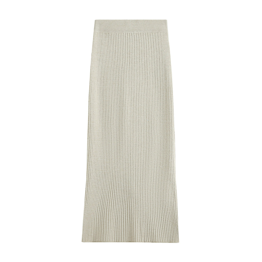 Damen Zweiteiliges Rippstrick-Set mit kurzem Pullover und Midirock Echoarchiv