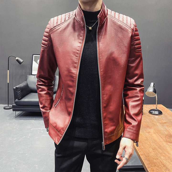 Herren Lederjacke mit sportlichem Design und modischen Details Echoarchiv