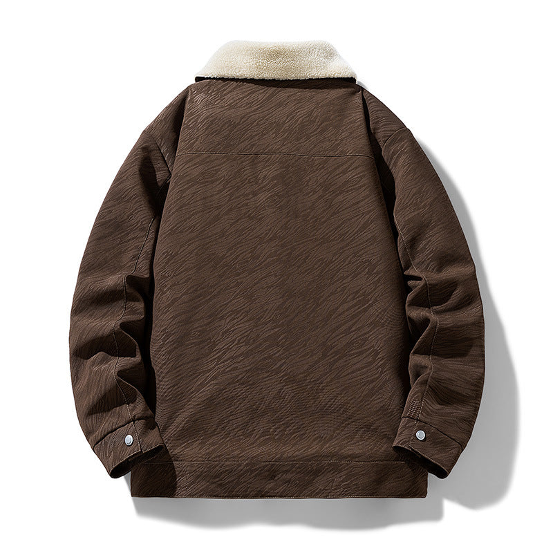 Herren Lässige Kunstlederjacke mit Teddyfutter Echo Archiv