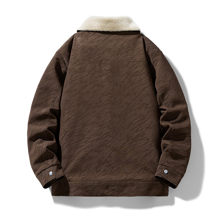 Herren Lässige Kunstlederjacke mit Teddyfutter Echo Archiv