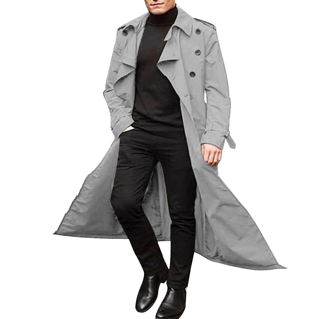 Herren Eleganter Trenchcoat mit stilvollen Knopfdetails und durchgehendem Futter Echoarchiv